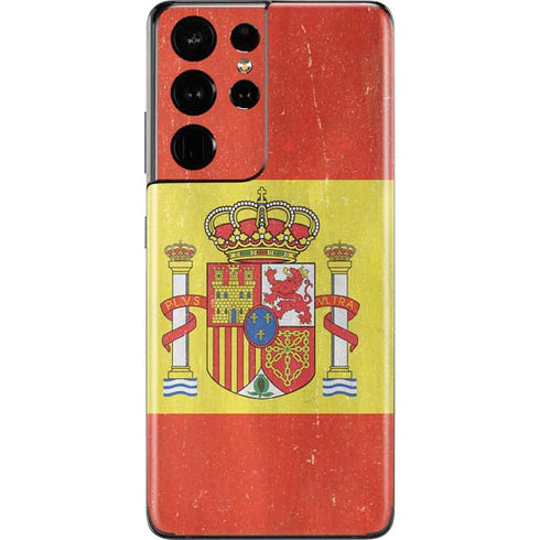Spain Flag Distressed Galaxy S21 Ultra 5G Skin